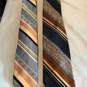 VINTAGE LOT of 2 Diagonal Striped Ties - Wemlon Wembley & Prince Aladar #F1